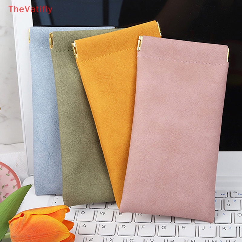 Túi Da PU Mềm Đựng Mắt Kính / Dây Cáp Tai Nghe Chống Thấm Nước Tiện Dụng