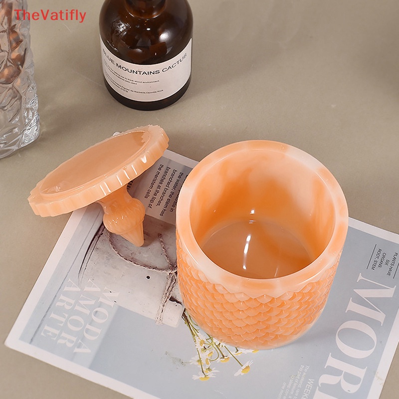 Khuôn Silicone Làm Lọ Nhựa Resin Phong Cách Vintage Có Nắp Đậy DIY