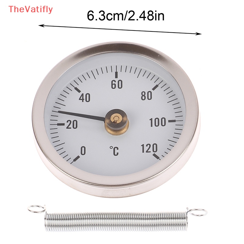 [Thevaly] 1pc 63mm 0-120°C Nhiệt Kế Thông Minh Dạng Kẹp Bằng Thép Không Gỉ