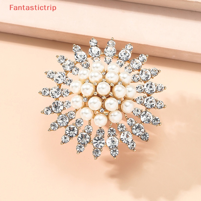 Nhẫn Đính Hôn Zircon Hình Hoa Đính Ngọc Trai Trắng Thanh Lịch Cho Nữ Kiểu Hàn Quốc Mới