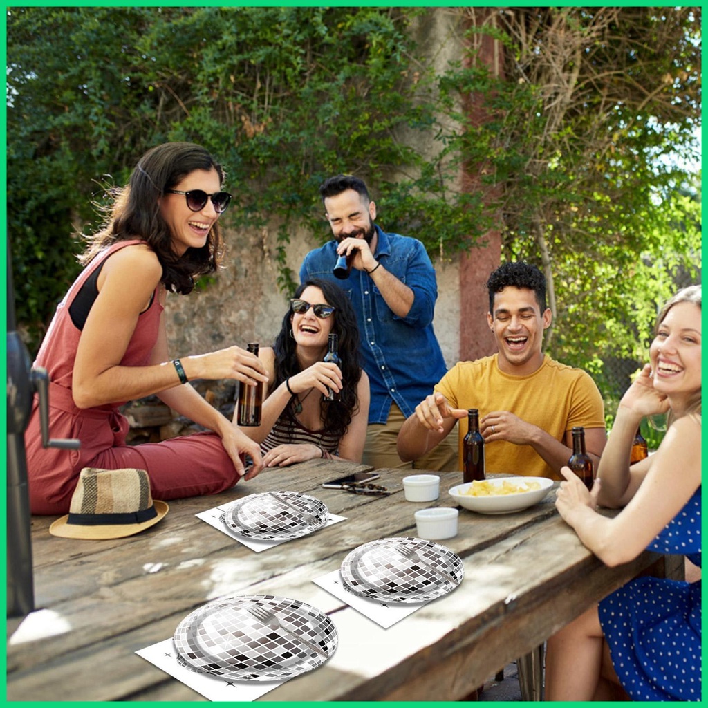 Set 96 Đĩa Ăn Trang Trí Tiệc Disco jiwvn jiwvn