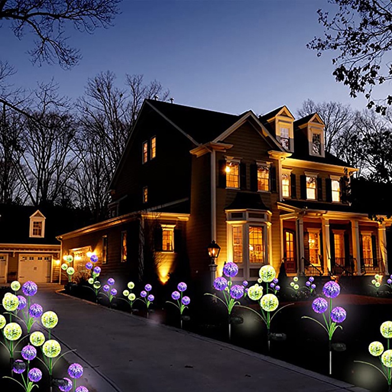Đèn LED Năng Lượng Mặt Trời Hình Hoa Bồ Công Anh Trang Trí Sân Vườn
