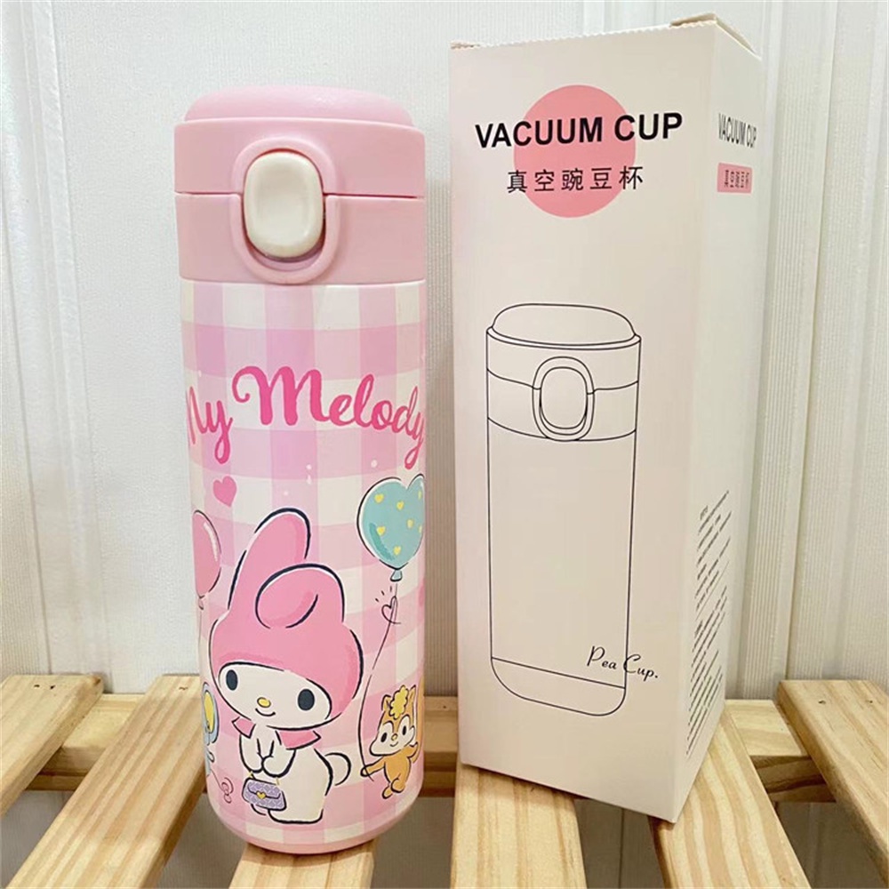 SANRIO Bình Nước Giữ Nhiệt 420Ml Bằng Thép Không Gỉ Họa Tiết Anime Kuromi Melody Cinnamoroll