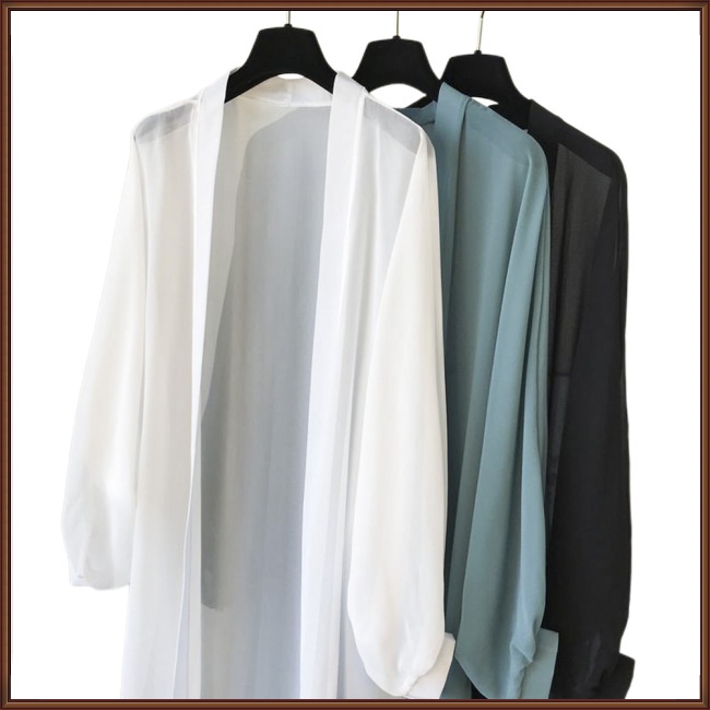 Áo Khoác Cardigan Mỏng Dáng Rộng Dài Vừa Thời Trang Mùa Hè Cho Nữ