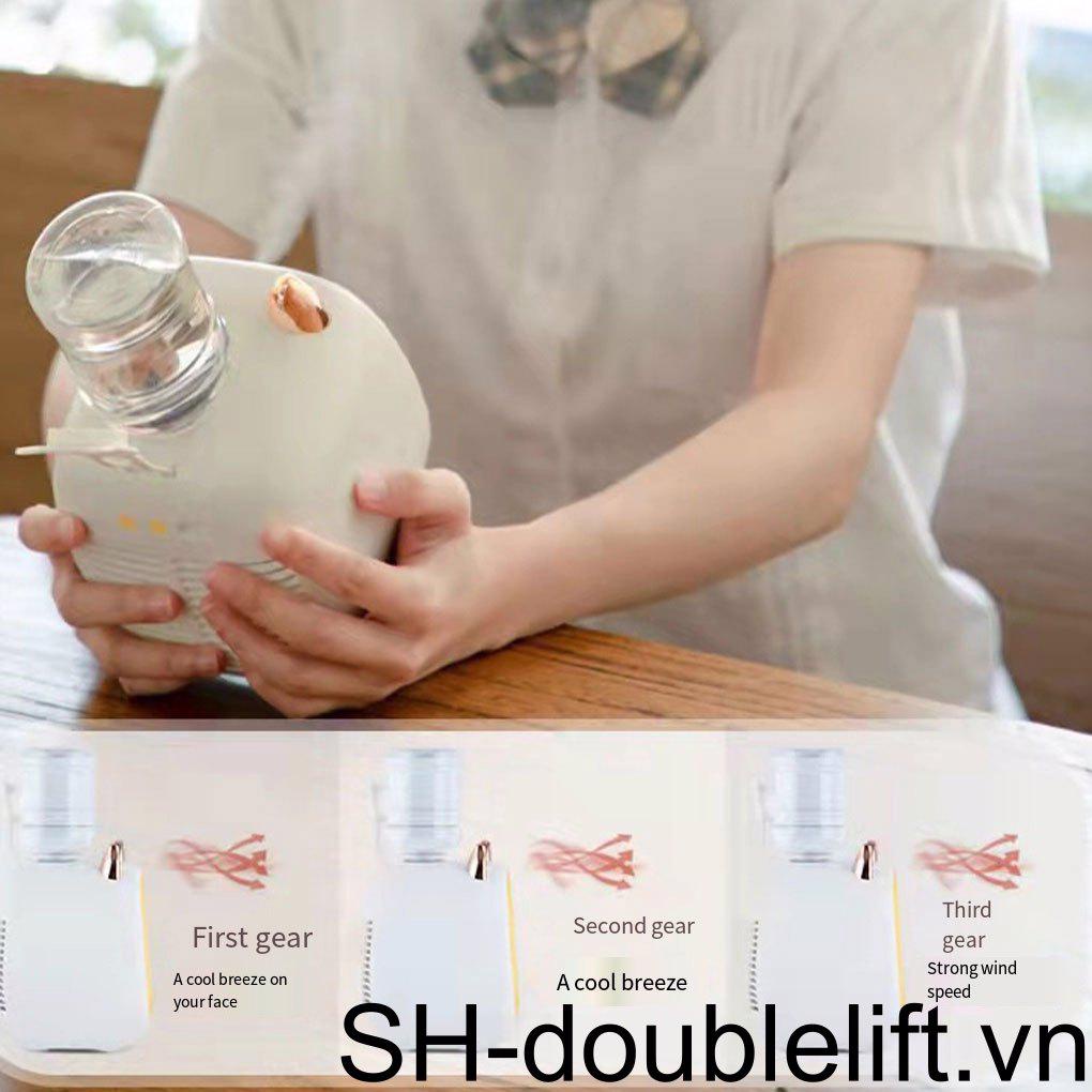 Quạt Làm Mát Mini Để Bàn 2 Trong 1 Sạc Cổng USB Dùng Khi Đi Bộ Đường Dài Ngoài Trời Vào Mùa Hè