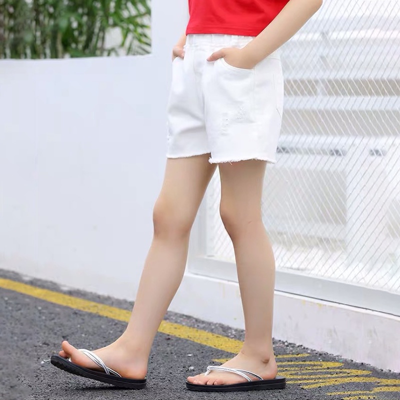 Quần Short Denim Màu Sắc Dễ Thương Đáng Yêu Xinh Xắn Cho Bé 3-9 Tuổi