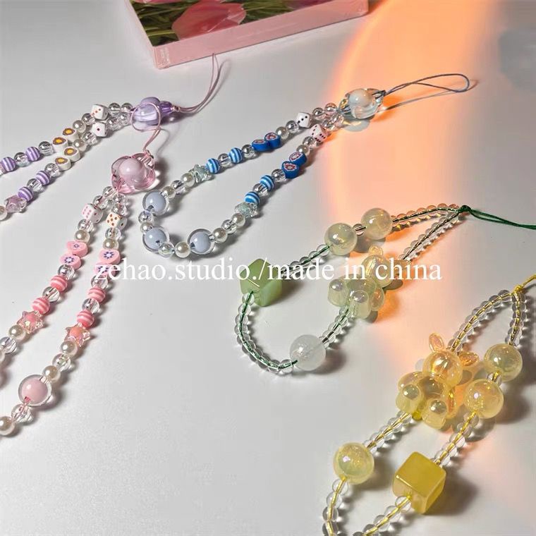 Dây Đeo Điện Thoại Dạng Chuỗi Hạt Chống Thất Lạc Phong Cách Hàn Quốc