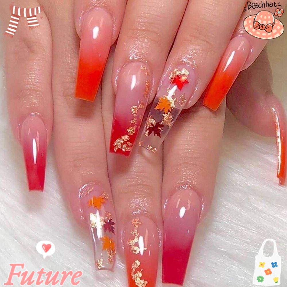 Bộ 24 Móng Tay Giả Che Phủ Toàn Diện Tháo Rời Được Kiểu Pháp