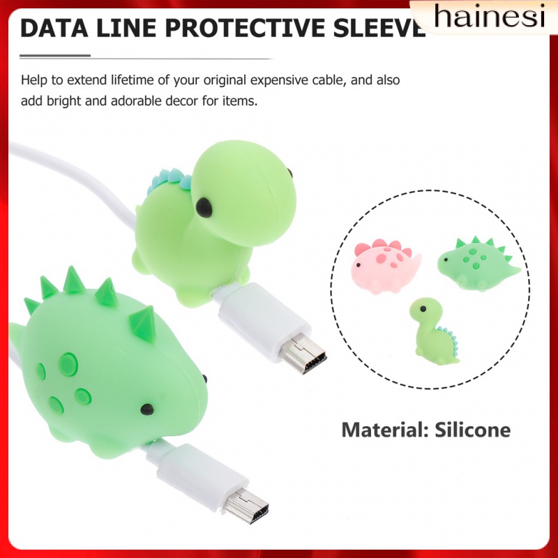 Set 3 Phụ Kiện Bảo Vệ Dây Cáp Sạc Bằng Silicon Hình Thú Dễ Thương