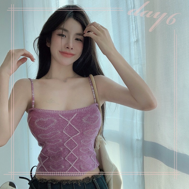 Áo Croptop Dệt Kim Màu Sắc Trơn Phong Cách Hàn Quốc Quyến Rũ Cho Nữ