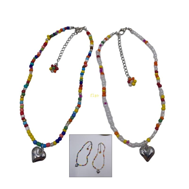 Vòng cổ Chuỗi Hạt Tròn Nhiều Màu Thời Trang Bohemia Hàn Quốc Cho Nữ