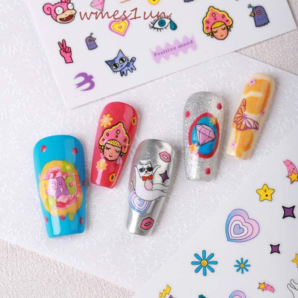 Miếng Dán Trang Trí Móng Tay Hình Búp Bê Hoạt Hình WMES15H Y2K