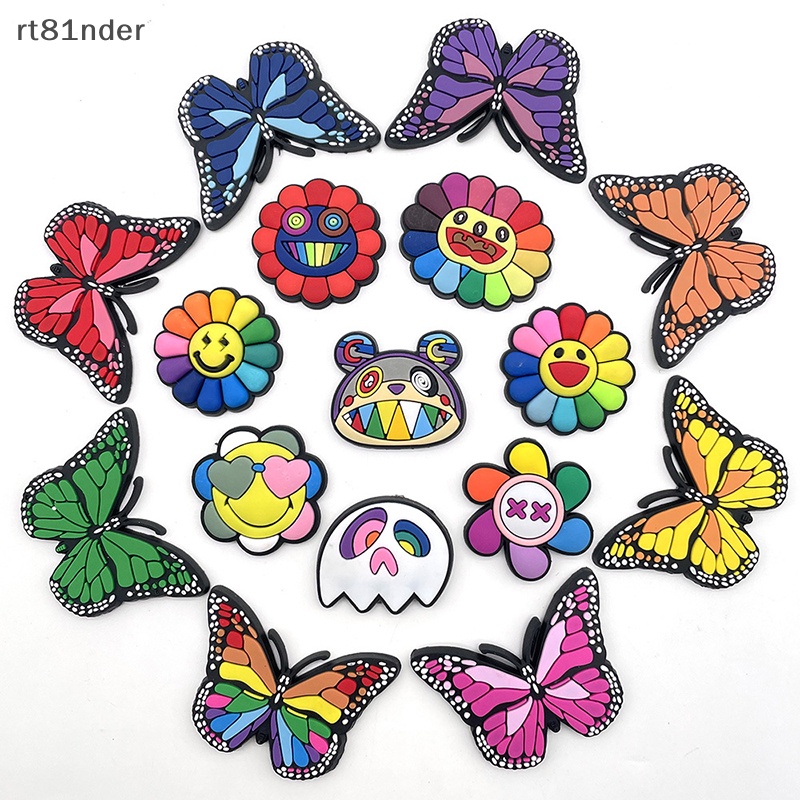 Rt Set 3 Phụ Kiện Trang Trí Giày Dép DIY Hình Bướm / Hoa Hướng Dương / Croc Có Thể Tháo Rời