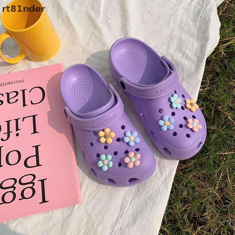 Rt Set 8 Phụ Kiện Trang Trí Giày Hình Hoa Dễ Thương Có Thể Tháo Rời DIY