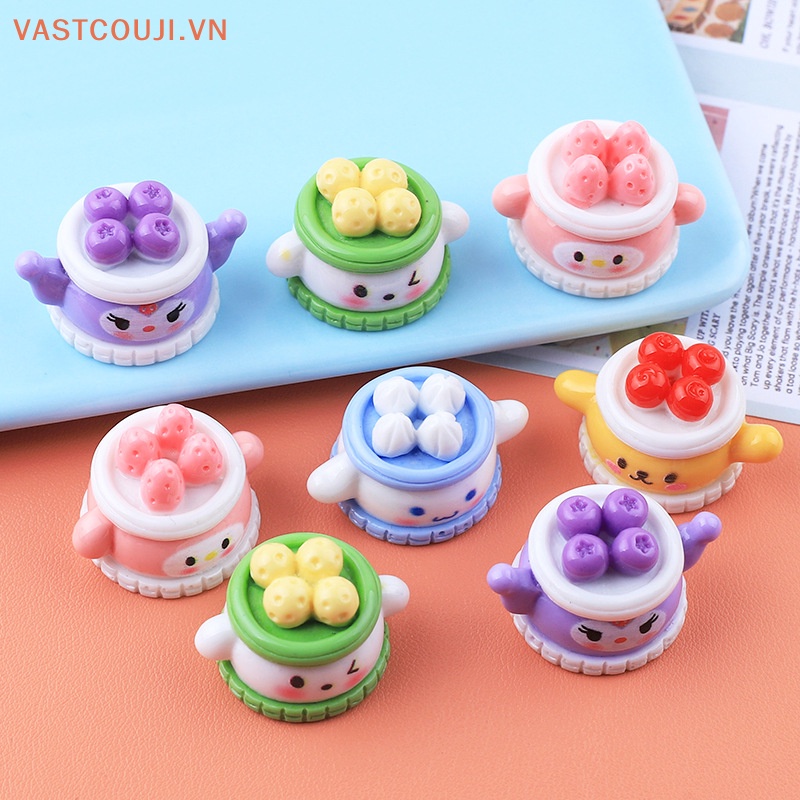 Bộ 2 Kẹp Tóc Hình Động Vật / Trái Cây / Bánh Kem 3D DIY Bằng Nhựa Resin Trang Trí Tủ Lạnh