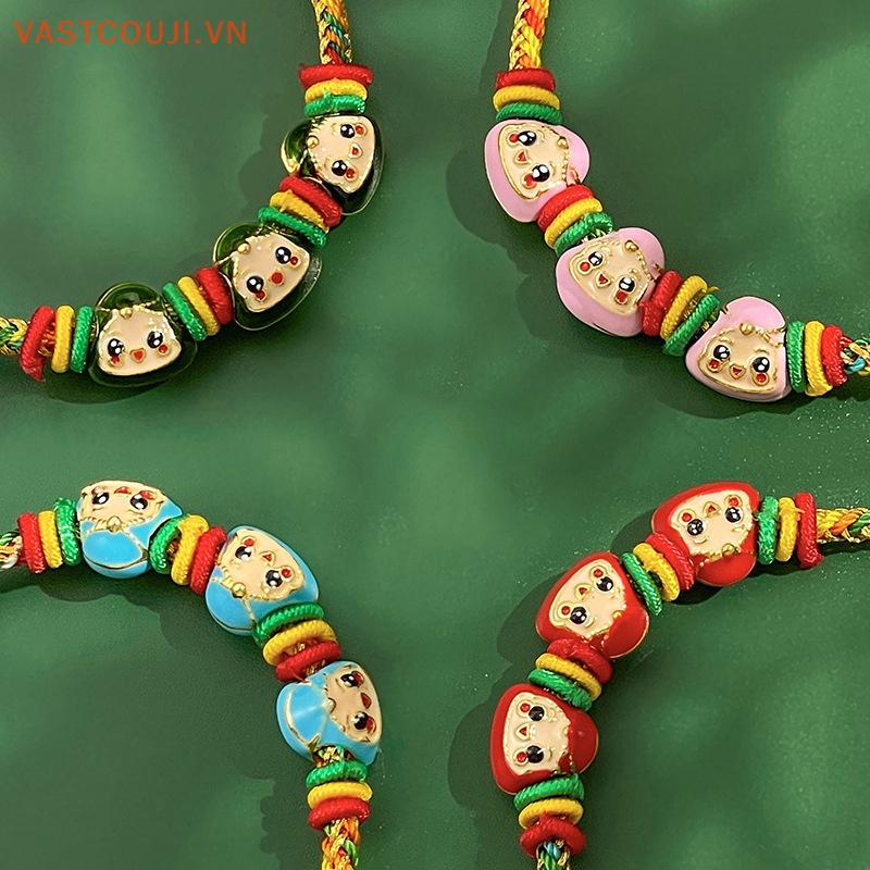 Vòng Đeo Tay VASTJI Dây Bện Thủ Công Nhiều Màu Sắc Phong Cách Trung Hoa Truyền Thống Dành Cho Trẻ Em Và Người Lớn