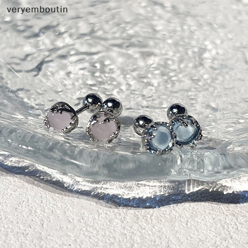 1 Đôi Bông Tai Đính Đá Zircon Nhiều Màu Dạng Xoắn Ốc Cho Nữ