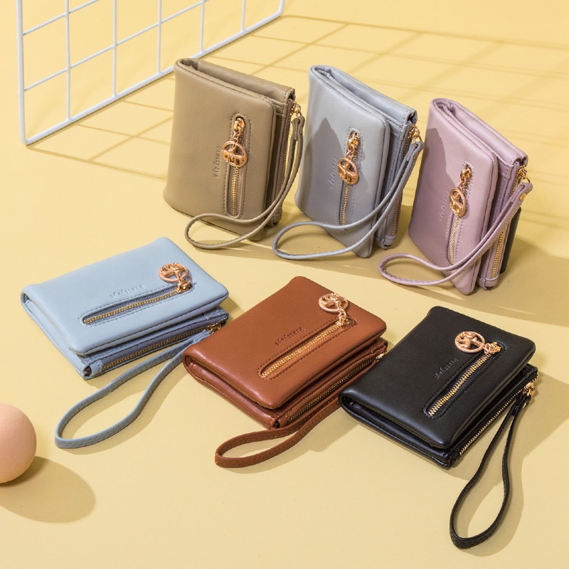 Ví Gấp Hai Lần Có Dây Đeo Cổ Tay Thời Trang Dành Cho Nữ