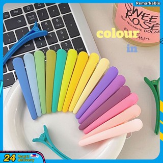Kẹp tóc mỏ vịt nhiều màu sắc không đường may phong cách hàn quốc