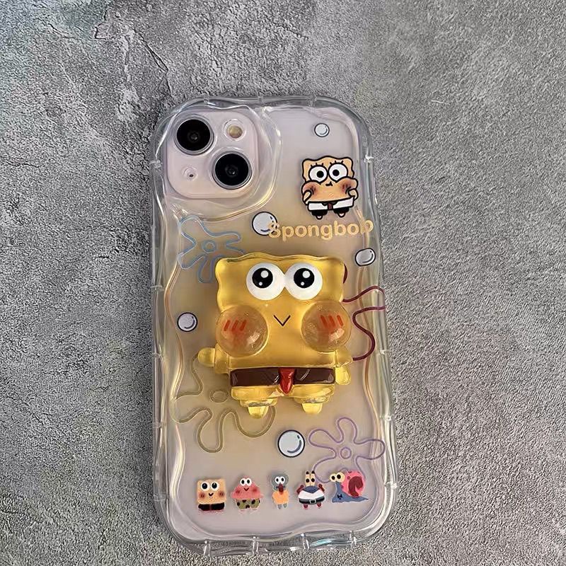Ốp Điện Thoại Mềm Chống Rơi Hình Bọt Biển Hoạt Hình Cho Iphone 14promax 13 13promax 12 11 7 8Plus Xsmax 6S