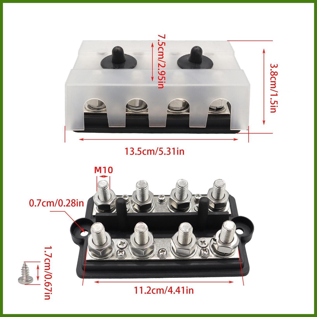 Khối Phân Phối Nguồn Điện Đầu Cuối Đất 12V M10M8 150A 48V