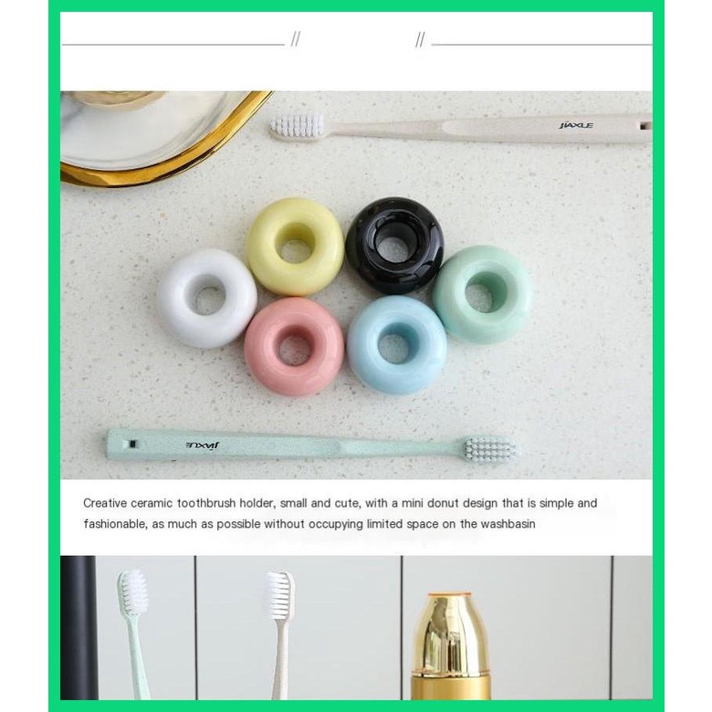 Giá Đỡ Bàn Chải Đánh Răng Bằng Sứ Hình donut Sáng Tạo Cho Cặp Đôi jiwvn jiwvn