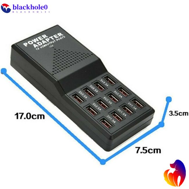 Đế Sạc Nhanh 12 Cổng USB 5V 3.5A 2.1A Tiện Dụng