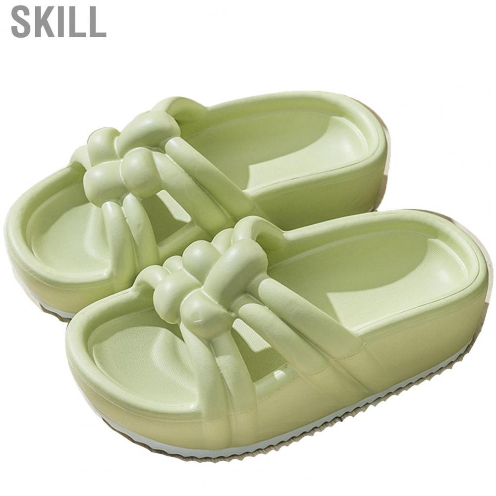 Skill Summer Platform Slippers  Height Increasing Breathable Chinese Knot Prevent Slipping for Outdoor Wear