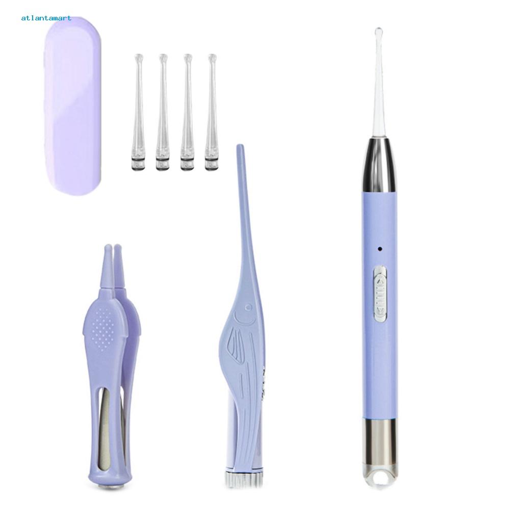 Túi Đựng Đồ Dùng Cao Cấp Tiện Dụng| 1 Bộ Dụng Cụ Lấy Ráy Tai / Mũi Bằng Silicone Phát Sáng An Toàn Dễ Vệ Sinh