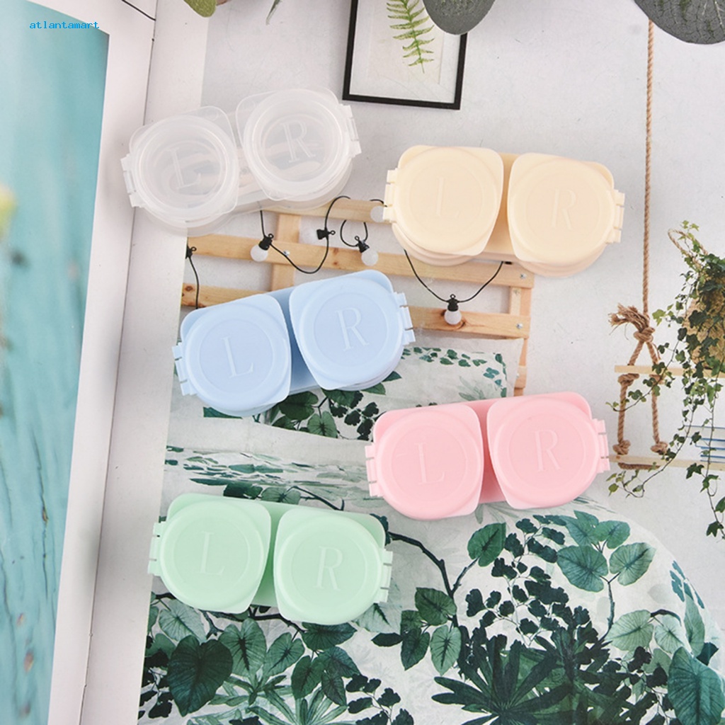 Túi Đựng Đồ Dùng Cao Cấp Tiện Dụng| 1 Bộ Hộp Đựng Kính Áp Tròng Có Nắp Trượt Chống Ẩm Kèm Nhíp Gắp Thiết Kế Tối Giản Dành Cho Trang Điểm