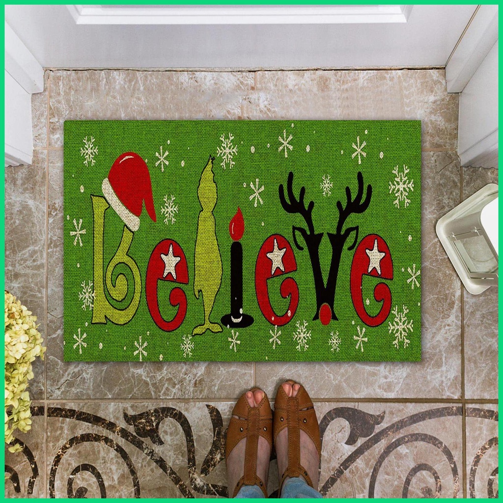 Thảm Chùi Chân Chống Trượt Họa Tiết Hoạt Hình Trang Trí Giáng Sinh