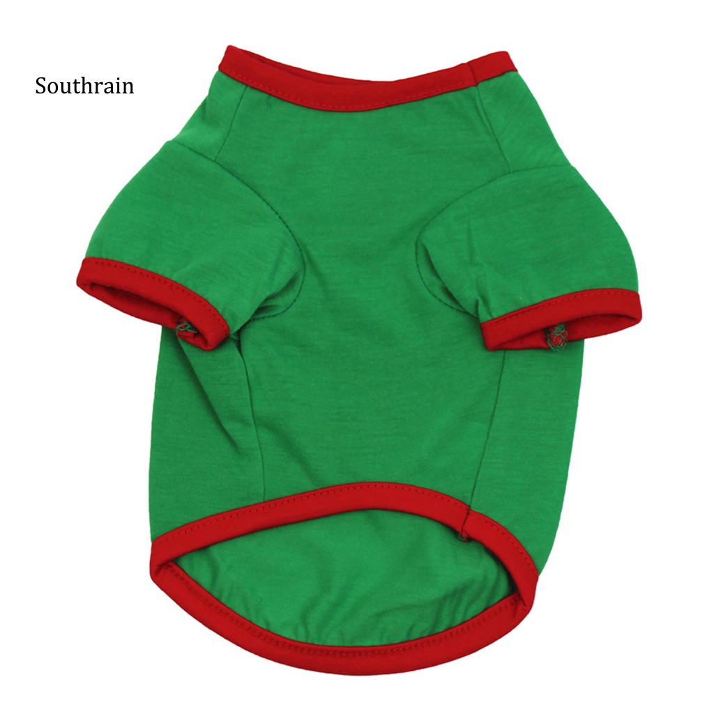 Áo Thun In Họa Tiết Giáng Sinh Màu Xanh Lá Thời Trang Mùa Hè Cho Cún Cưng