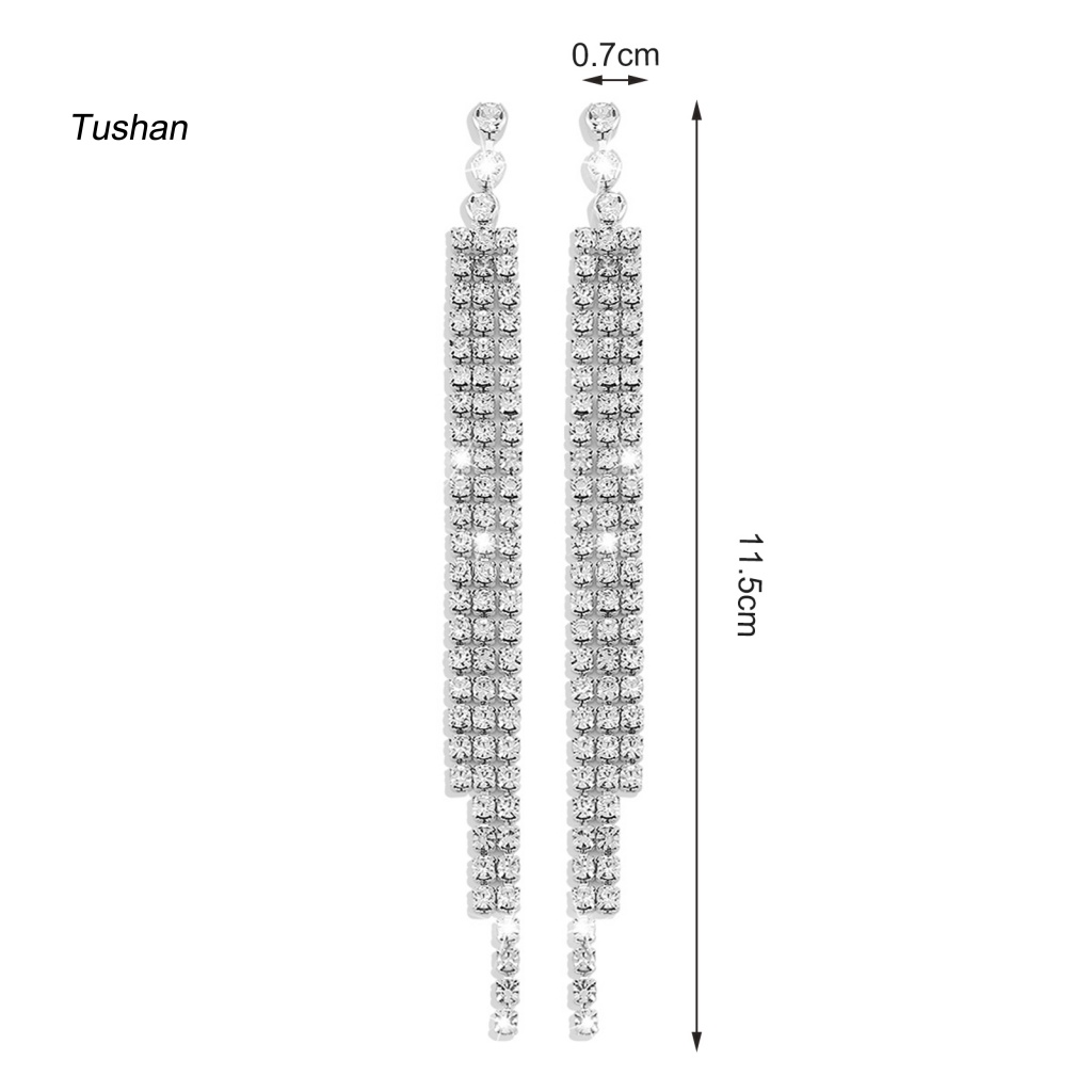 1 Cặp Bông Tai Tua Rua Đính Đá Cho Tiệc Cưới / Tiệc Tùng