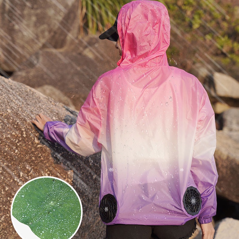 Quạt Điều Hòa Không Khí Làm Mát Chống Nắng Màu Sắc gradient Có Thể Sạc Lại Tiện Dụng Mang Theo Du Lịch