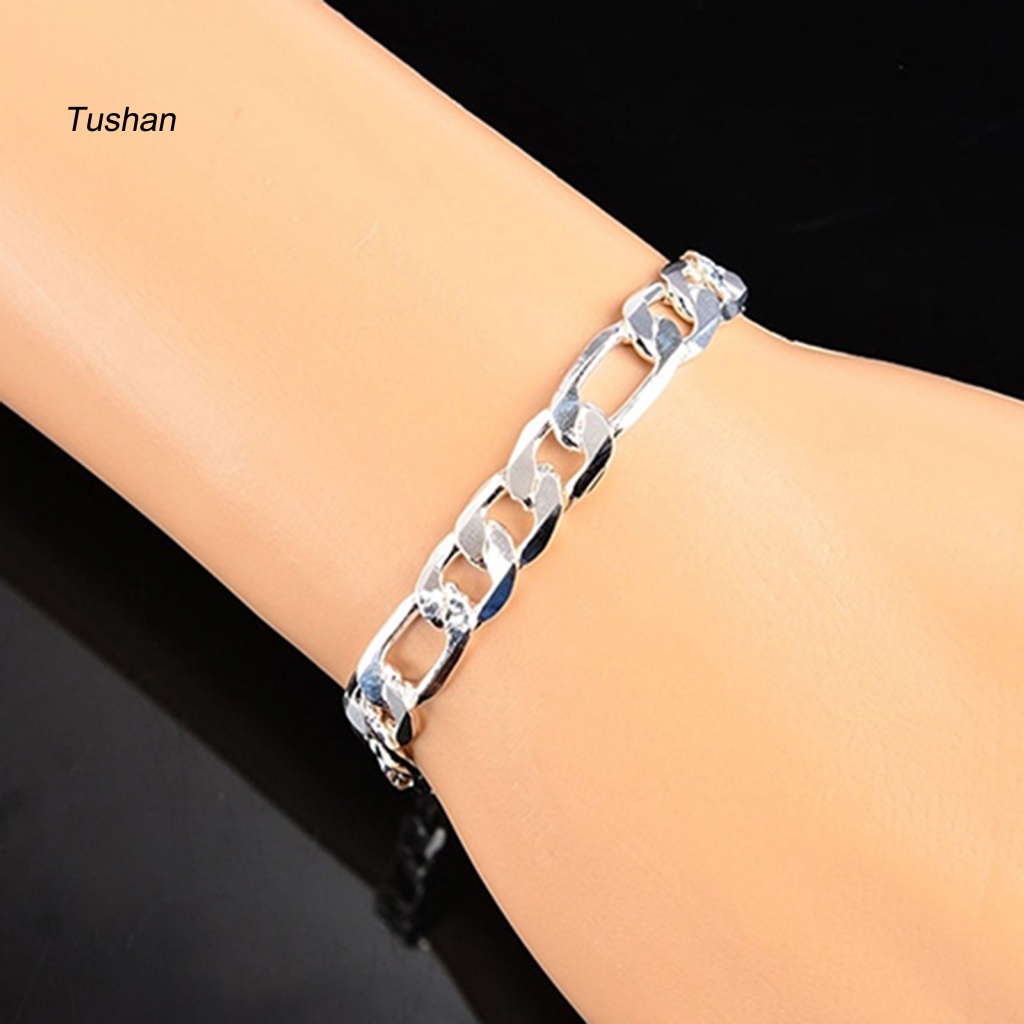 [Ts] Vòng Đeo Tay Unisex Mạ Bạc Thiết Kế Dạng Càng Cua Phẳng Thời Trang Thích