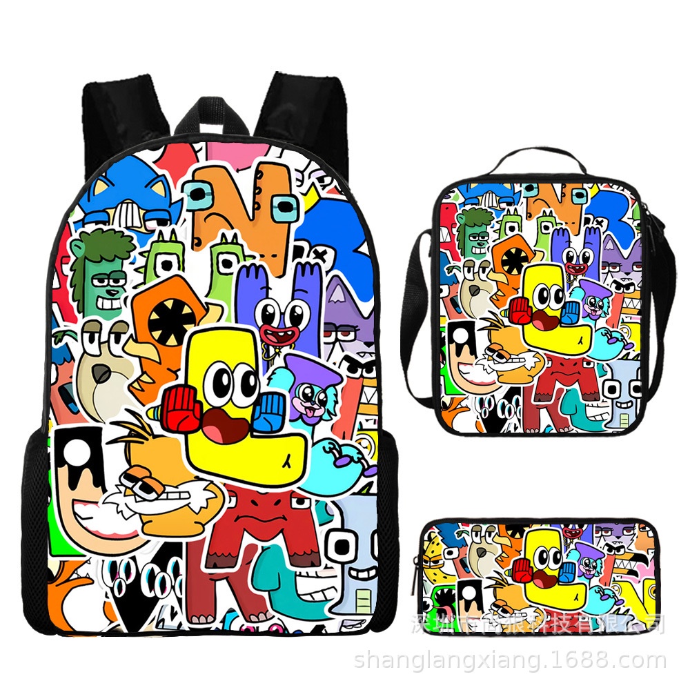 Bộ Ba Lô Túi Đựng Bút In Chữ Cái Lore Làm Quà Sinh Nhật Cho Học Sinh