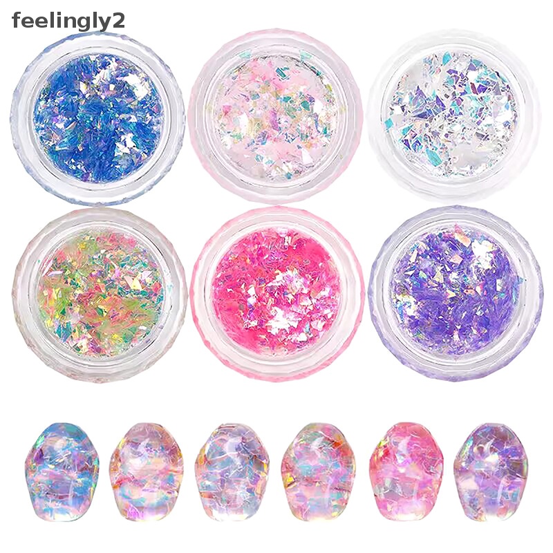 [Hàng Có Sẵn] Miếng Dán Trang Trí Móng Tay Nghệ Thuật Màng Kính Cực Quang Laser (F)