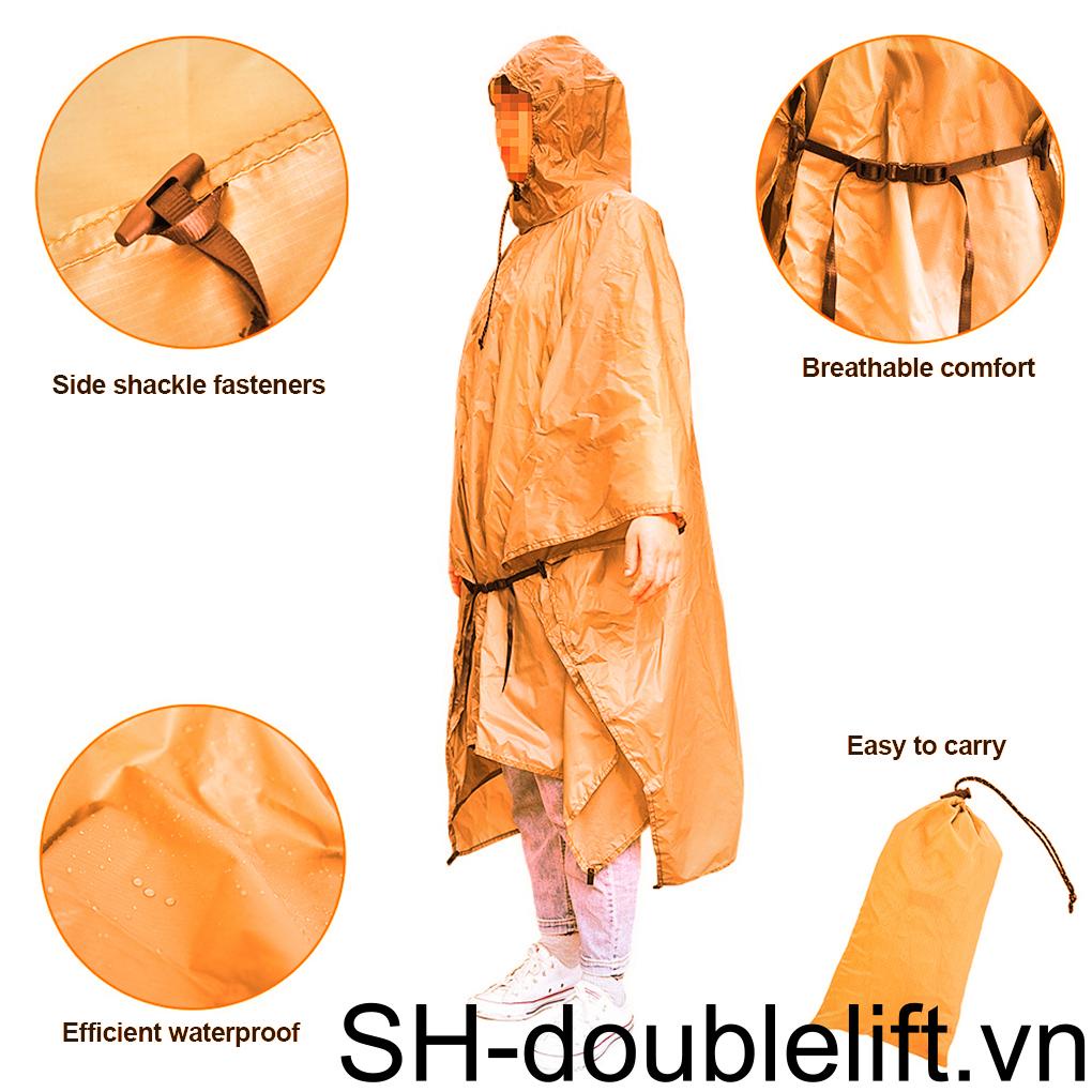 Áo Mưa Poncho Bằng Silicone Siêu Nhẹ Chống Thấm Nước Tiện Dụng Cho Nữ