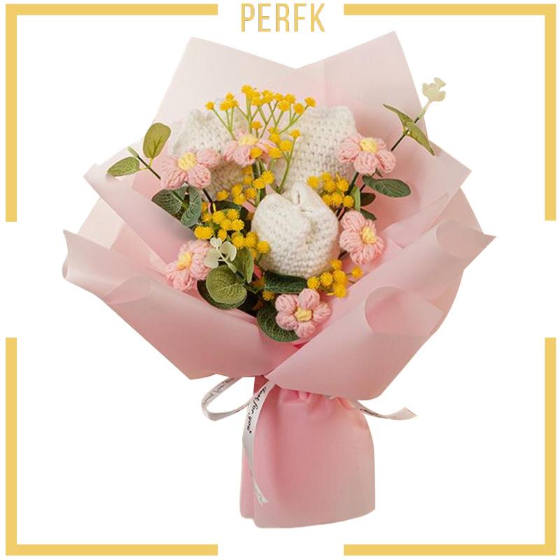 [Perfk] Bó Hoa Tulip Giả Đan Móc Mùa Xuân Được Làm Thủ Công