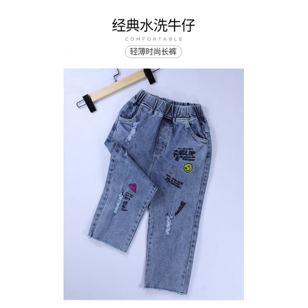 Quần Short Jean Rách Phong Cách Phương Tây Thời Trang Mùa Hè 2023 Mới Cho Bé Gái