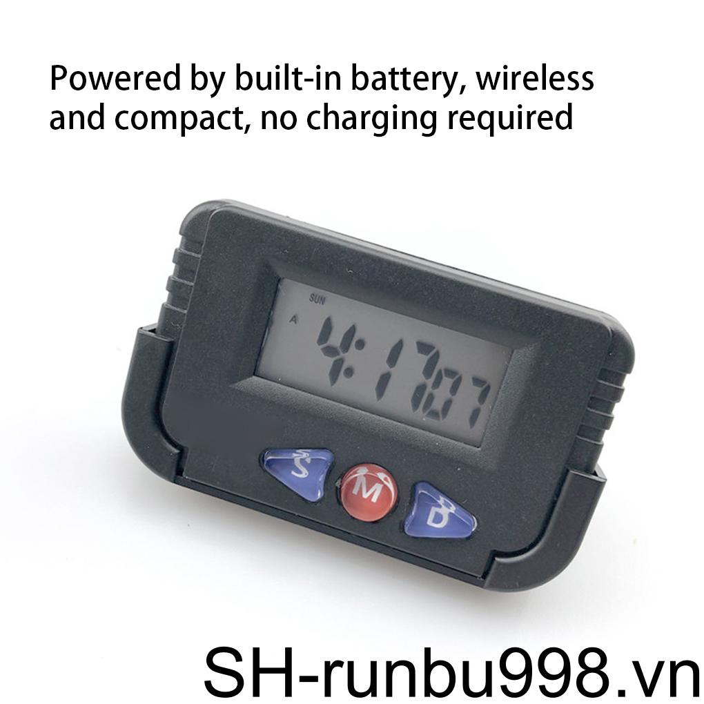 Đồng Hồ Báo Thức Kỹ Thuật Số 12H Hiển Thị Lịch Sử Dụng Pin Tiện Dụng Cho Xe Hơi