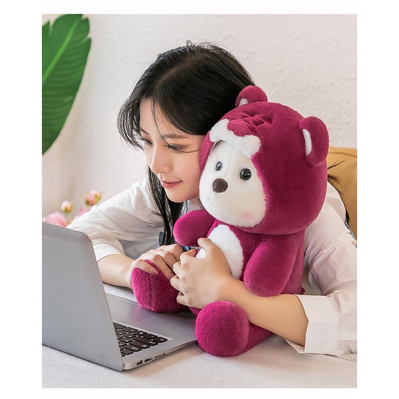 Thú Nhồi Bông Hình Gấu Dâu Tây Dễ Thương