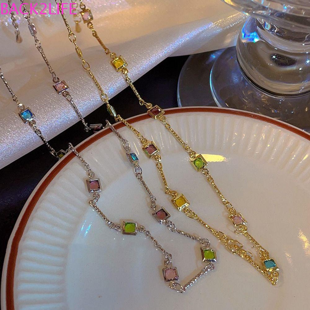 BACK2LIFE Vòng cổ Đính Đá Lấp Lánh Phong Cách Retro Hàn Quốc