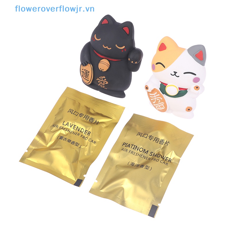 Mèo May Mắn Khuếch Tán Hương Thơm Gắn Điều Hòa Xe Hơi Bằng Nhựa Resin Nghệ Thuật