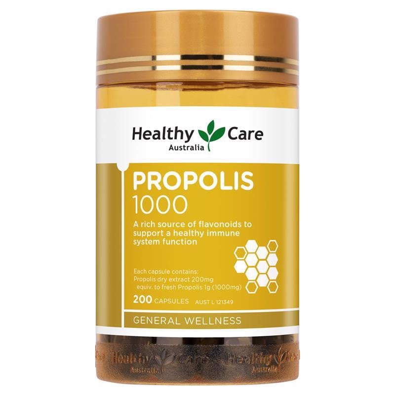 Viên uống keo ong propolis 2000mg Healthy Care tăng đề kháng 200 viên Quatangme1