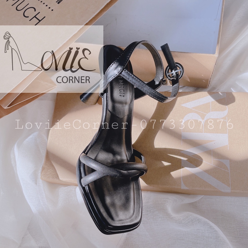 SANDAL CAO GÓT LOVIIECORNER - GIÀY THỜI TRANG QUAI XOẮN NỮ TÍNH - GUỐC NỮ MŨI VUÔNG 9 PHÂN - g221245