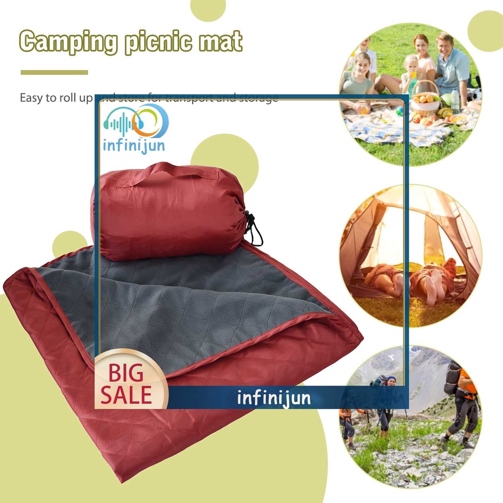 Thảm Cắm Trại Bằng Polyester Có Thể Gấp Gọn Kèm Túi Đựng Tiện Dụng