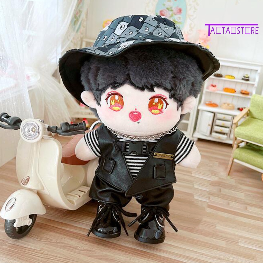 Áo Khoác Giả Da Mini Kèm Nón Dành Cho Búp Bê 20cm
