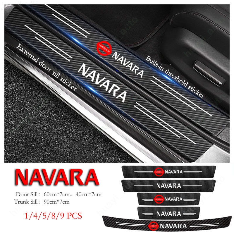 NISSAN Sticker Sợi Carbon Dán Cửa Xe Hơi Chống Trầy Cho Navara np300 d40 Pro4x 2021 2022 2023