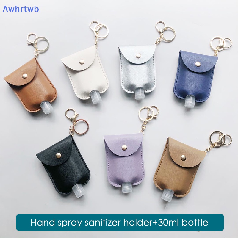 Awhrtwb Mới Móc Khóa Chai Nước Rửa Tay Khử Trùng Bằng Da Có Thể Nạp Lại Cho Du Lịch